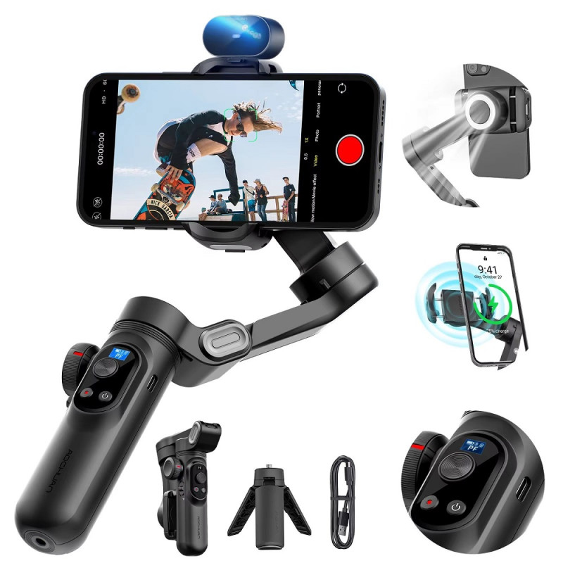 Триосьовий стабілізатор AOCHUAN Professional Gimbal Stabilizer for Smartphone SMART X Pro AI Black (AOCHUAN-SMARTXPROAI-B)