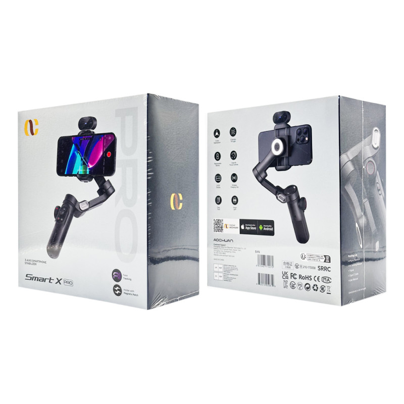 Триосьовий стабілізатор AOCHUAN Professional Gimbal Stabilizer for Smartphone SMART X Pro AI Black (AOCHUAN-SMARTXPROAI-B)