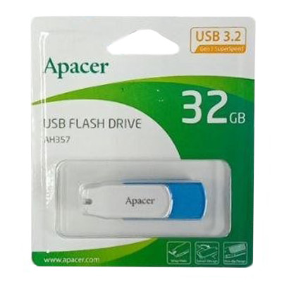 Флеш-накопичувач Apacer USB 3.2 Gen 1 AH357 128GB Blue (AP128GAH357U-1) Флеш-накопичувач Apacer USB 3.2 Gen 1 AH357 128GB Blue (AP128GAH357U-1)