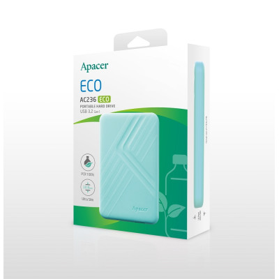 Зовнішній жорсткий диск PHD External 2.5'' Apacer USB 3.2 Gen. 1 AC236 ECO 1Tb Jelly mint (AP1TBAC236ECO-1)