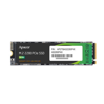 Накопичувач SSD M.2 Apacer AS2280P4X 256GB 2280 PCIe 3.0x4 NVMe 3D NAND Read/Write: 2100/1000 MB/sec (AP256GAS2280P4X-1)