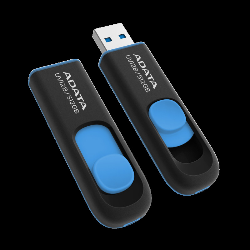 Флеш-накопичувач ADATA USB 3.2 UV 128 512Gb Black/Blue (AUV128-512G-RBE)