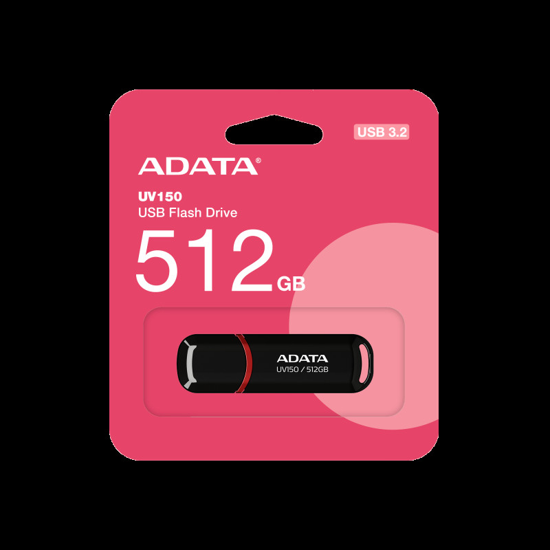 Флеш-накопичувач ADATA USB 3.2 UV 150 512Gb Black (AUV150-512G-RBK)