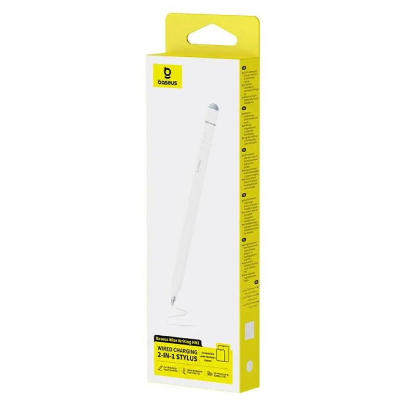 Стилус Baseus Wise Writing HN1 Universal Version  Wired Charging 2-in-1 Stylus For HUAWEI/XIAOMI Moon White (With Type-C Cable*1 and Tip*1 and Palm Re (B0004F01)