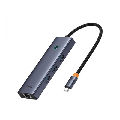 USB-хаб Baseus UltraJoy Series 6-Port HUB (Direct-Link Type) Space Grey（USB-C*2 to USB-C 40Gbps*1+USB3.0*3+SD/TF3.0*1） (B00052802811-03)