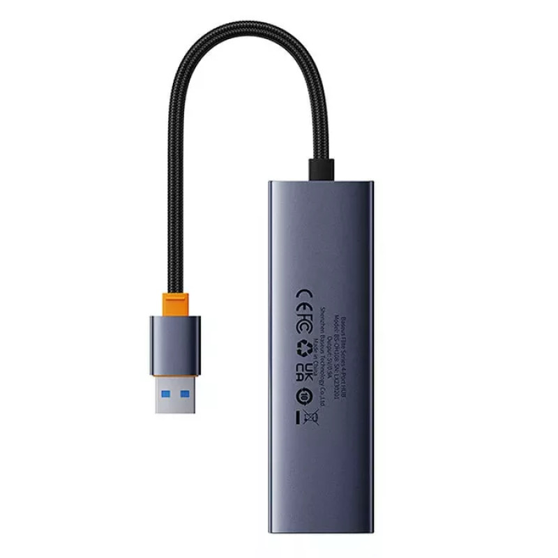USB-хаб Baseus UltraJoy Series 4-Port HUB Space Grey（USBA to USB3.0*4） (B0005280A813-02)