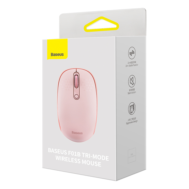 Маніпулятор миша бездротова Baseus F01B Tri-Mode Wireless Mouse Baby Pink (B01055503413-00)
