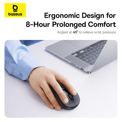 Мишка Baseus F02 Ergonomic Wireless Mouse Bluetooth Single Cosmic Black (B0203203)