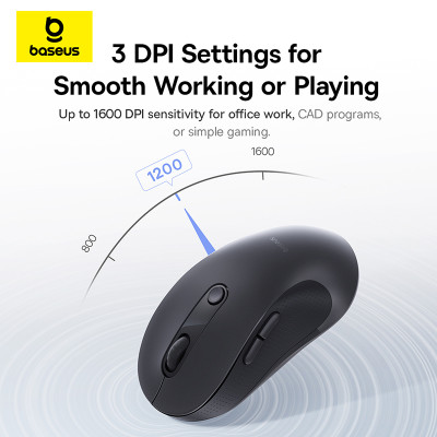 Мишка Baseus F02 Ergonomic Wireless Mouse Bluetooth Single Cosmic Black (B0203203)