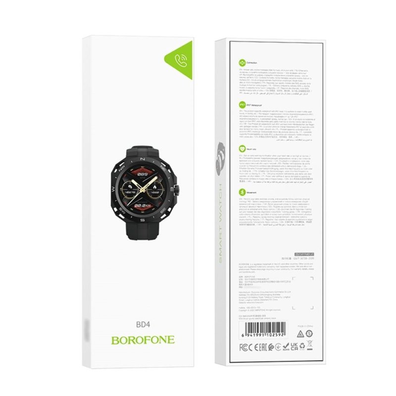 Смарт-годинник Borofone BD4 Smart sports watch(call version) Black (6941991102592)