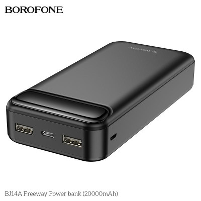 Зовнішній акумулятор BOROFONE BJ14A Freeway Power bank 20000mAh Black (6931474750334) Зовнішній акумулятор BOROFONE BJ14A Freeway Power bank 20000mAh Black (6931474750334)