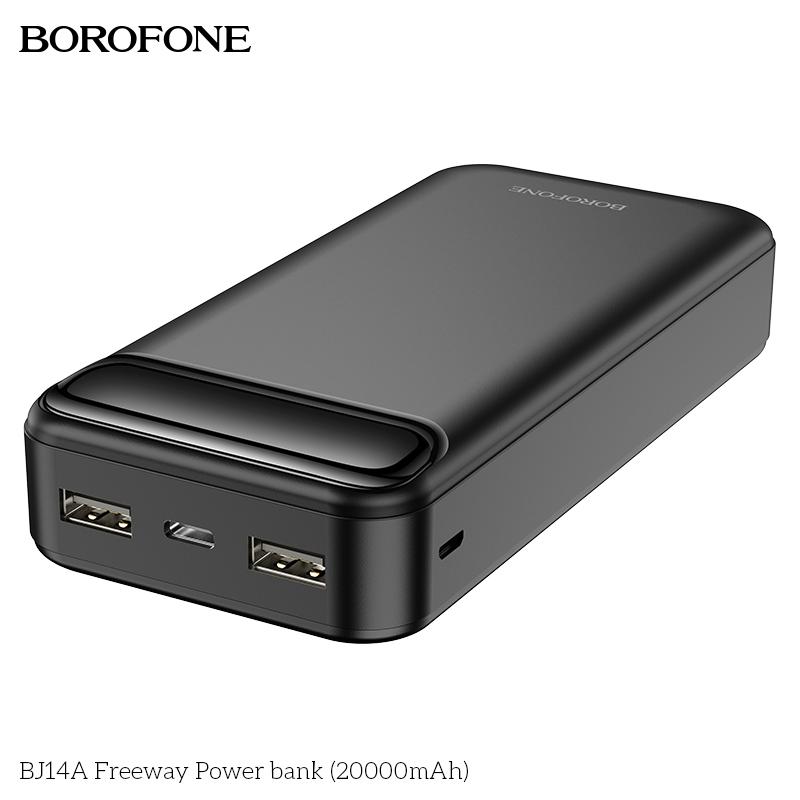 Зовнішній акумулятор BOROFONE BJ14A Freeway Power bank 20000mAh Black (6931474750334)