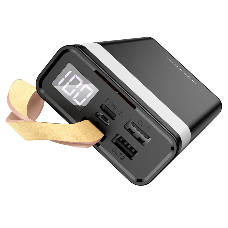Зовнішній акумулятор BOROFONE BJ18 Coolmy digital display power bank 20000mAh Black (6974443381375)