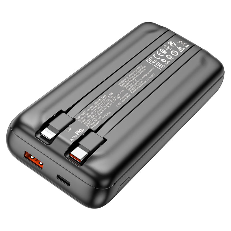 Зовнішній акумулятор BOROFONE BJ22A 22.5W+PD20W fully compatible power bank 20000mAh Black (6974443384581)