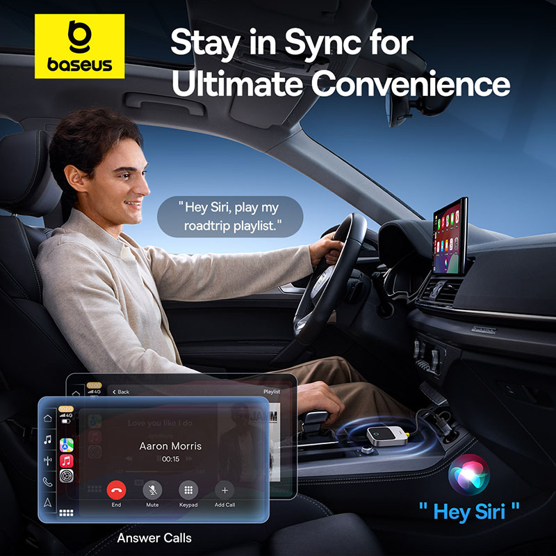 Адаптер Baseus SafeJourney Series Wireless CarPlay Adapter Space Grey (C10745100813-00)