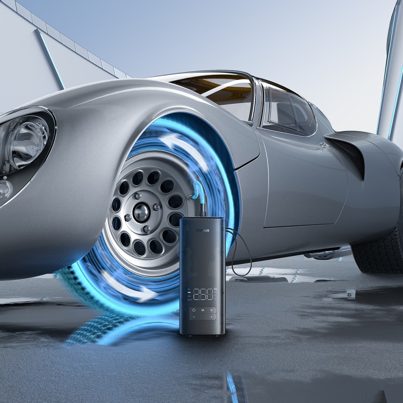 Автомобільний насос Baseus SuperMini Mega Series Double Cylinder Air Inflator Cluster Black (C11123202111-00)