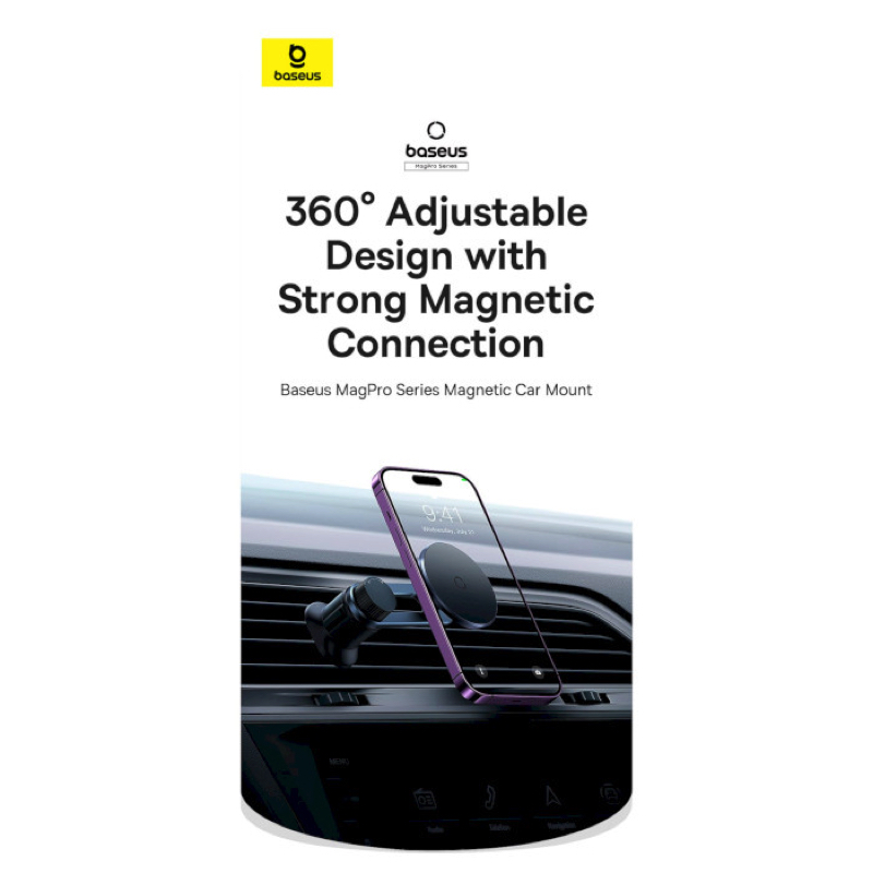 Автотримач для телефона Baseus MagPro Series Magnetic Car Mount Cosmic Black (C40161200121-00)