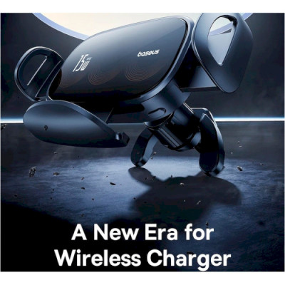 Автотримач для телефона з БЗП Baseus LightChaser Series Triple-Coil Wireless Charging Electric Car Mount Cluster Black (C40355901111-00) Автотримач для телефона з БЗП Baseus LightChaser Series Triple-Coil Wireless Charging Electric Car Mount Cluster Black (C40355901111-00)