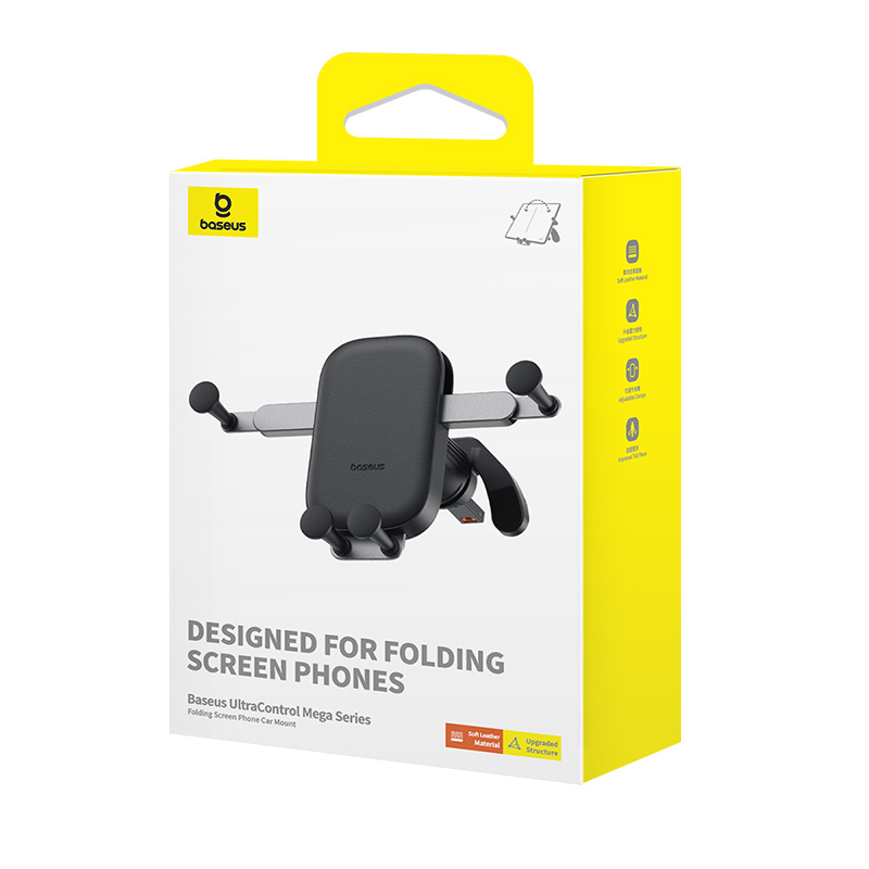 Автотримач для телефона Baseus UltraControl Mega Series Folding Screen Phone Car Mount Cluster Black (C40465400111-00)