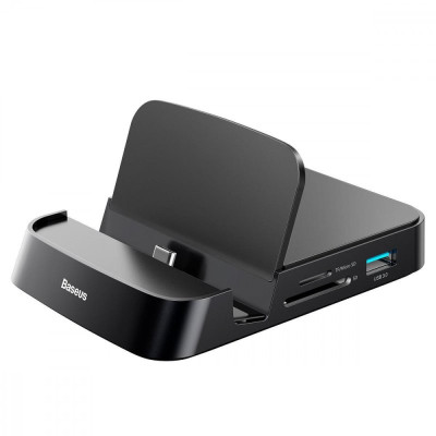USB-хаб Baseus Mate Docking Type-C mobile phone intelligent HUB docking station Black (CAHUB-AT01)