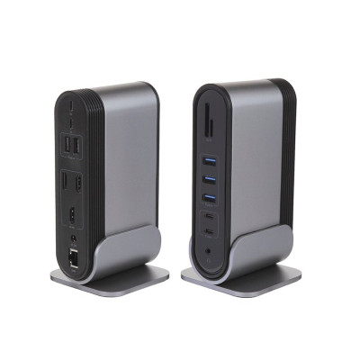 USB-хаб Baseus Working Station Three-Screen Multifunctional Type-C HUB AdapterDark gray (CAHUB-DG0G)