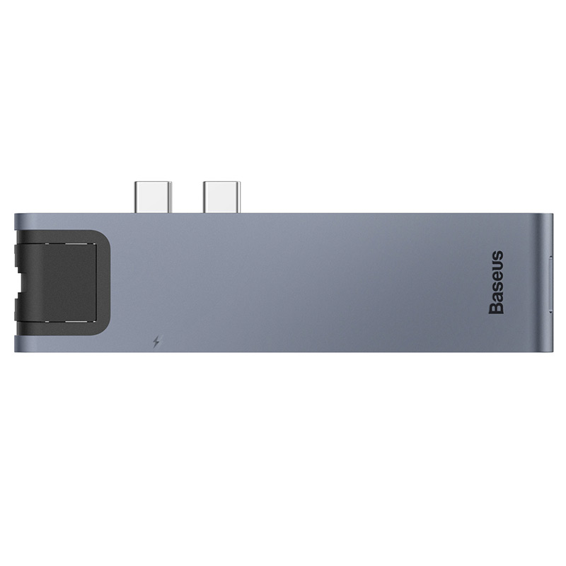 USB-хаб Baseus Thunderbolt C+Pro Seven-in-one smart HUB docking station Grey (CAHUB-L0G)