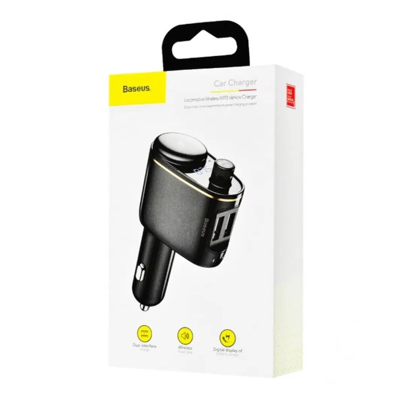 АЗП з FM-модулятором Baseus Locomotive Wireless MP3 Vehicle Charger Black (CCALL-RH01)