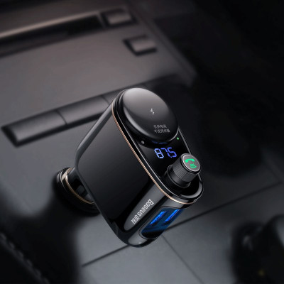 АЗП з FM-модулятором Baseus Locomotive Wireless MP3 Vehicle Charger Black (CCALL-RH01)