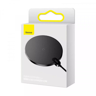 Бездротовий зарядний пристрій Baseus Digital LED Display Gen 2 Wireless Charger 15W Black (CCED000001) Бездротовий зарядний пристрій Baseus Digital LED Display Gen 2 Wireless Charger 15W Black (CCED000001)