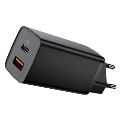 Мережевий зарядний пристрій Baseus GaN2 Lite Quick Charger C+U 65W EU Black (CCGAN2L-B01)