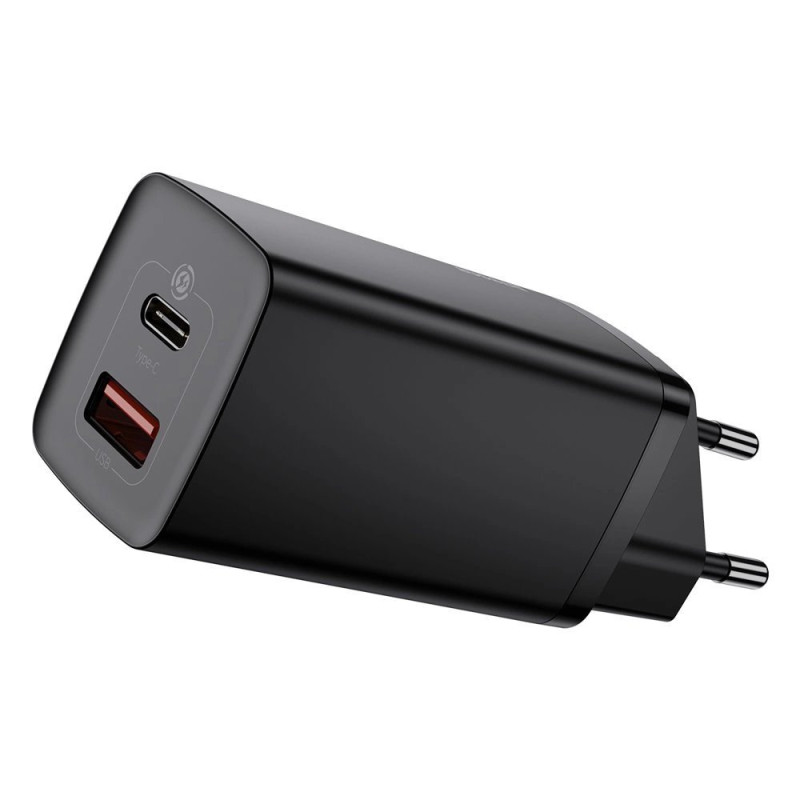 Мережевий зарядний пристрій Baseus GaN2 Lite Quick Charger C+U 65W EU Black (CCGAN2L-B01)