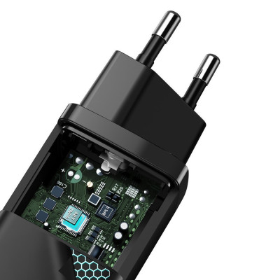 Мережевий зарядний пристрій Baseus GaN2 Lite Quick Charger C+U 65W EU Black (CCGAN2L-B01)