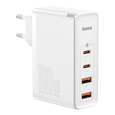Мережевий зарядний пристрій Baseus GaN2 Pro Quick Charger 2C+2U 100W EU White (CCGAN2P-L02)
