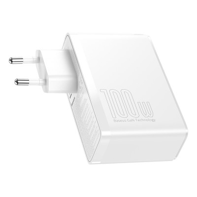 Мережевий зарядний пристрій Baseus GaN2 Pro Quick Charger 2C+2U 100W EU White (CCGAN2P-L02)