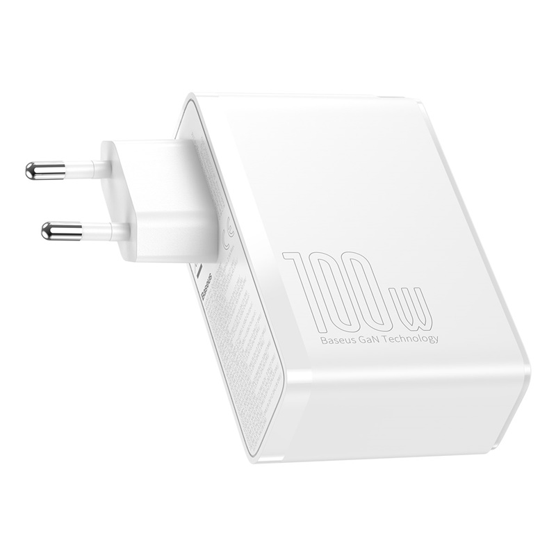 Мережевий зарядний пристрій Baseus GaN2 Pro Quick Charger 2C+2U 100W EU White (CCGAN2P-L02)