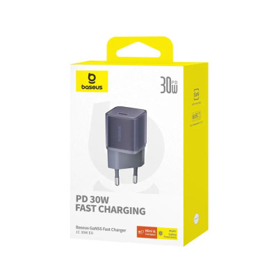 Мережевий зарядний пристрій Baseus GaN5 Fast Charger(mini) 1C 30W EU Purple (CCGN070705) Мережевий зарядний пристрій Baseus GaN5 Fast Charger(mini) 1C 30W EU Purple (CCGN070705)