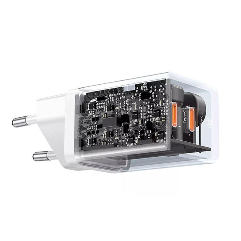 Мережевий зарядний пристрій Baseus GaN5 Pro Fast Charger C+C 40W EU White (CCGP180102)