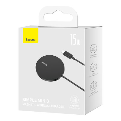 Бездротовий зарядний пристрій Baseus Simple Mini3 Magnetic Wireless Charger 15W Black (CCJJ040001) Бездротовий зарядний пристрій Baseus Simple Mini3 Magnetic Wireless Charger 15W Black (CCJJ040001)