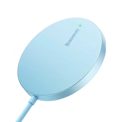 Бездротовий зарядний пристрій Baseus Simple Mini3 Magnetic Wireless Charger 15W Galaxy Blue (CCJJ040303)