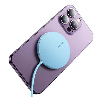 Бездротовий зарядний пристрій Baseus Simple Mini3 Magnetic Wireless Charger 15W Galaxy Blue (CCJJ040303)