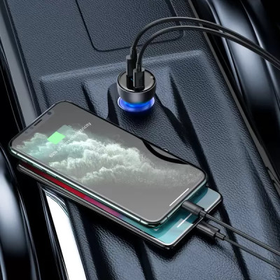 Автомобільний зарядний пристрій Baseus Particular Digital Display QC+PPS Dual Quick Charger Car Charger 65W Shallow tarnish (CCKX-C0A)