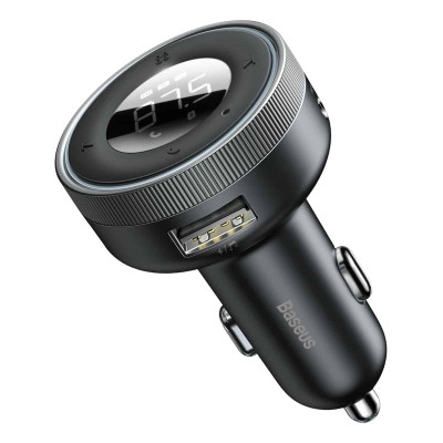 АЗП з FM-модулятором Baseus Enjoy Car Wireless MP3 Charger (Wireless 5.0+5V/3.4A) Black (CCLH-01)
