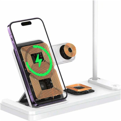 Бездротовий зарядний пристрій Usams US-CD195 15W 4in1 Wireless Charging Holder With Table Lamp (CD195WXC01) Бездротовий зарядний пристрій Usams US-CD195 15W 4in1 Wireless Charging Holder With Table Lamp (CD195WXC01)