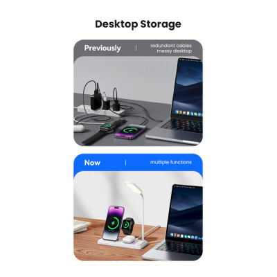 Бездротовий зарядний пристрій Usams US-CD195 15W 4in1 Wireless Charging Holder With Table Lamp (CD195WXC01) Бездротовий зарядний пристрій Usams US-CD195 15W 4in1 Wireless Charging Holder With Table Lamp (CD195WXC01)