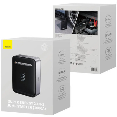 Автомобільний пуско-зарядний пристрій з насосом Baseus Super Energy 2-in-1 Jump Starter（1000A）Black (CGCN000001)