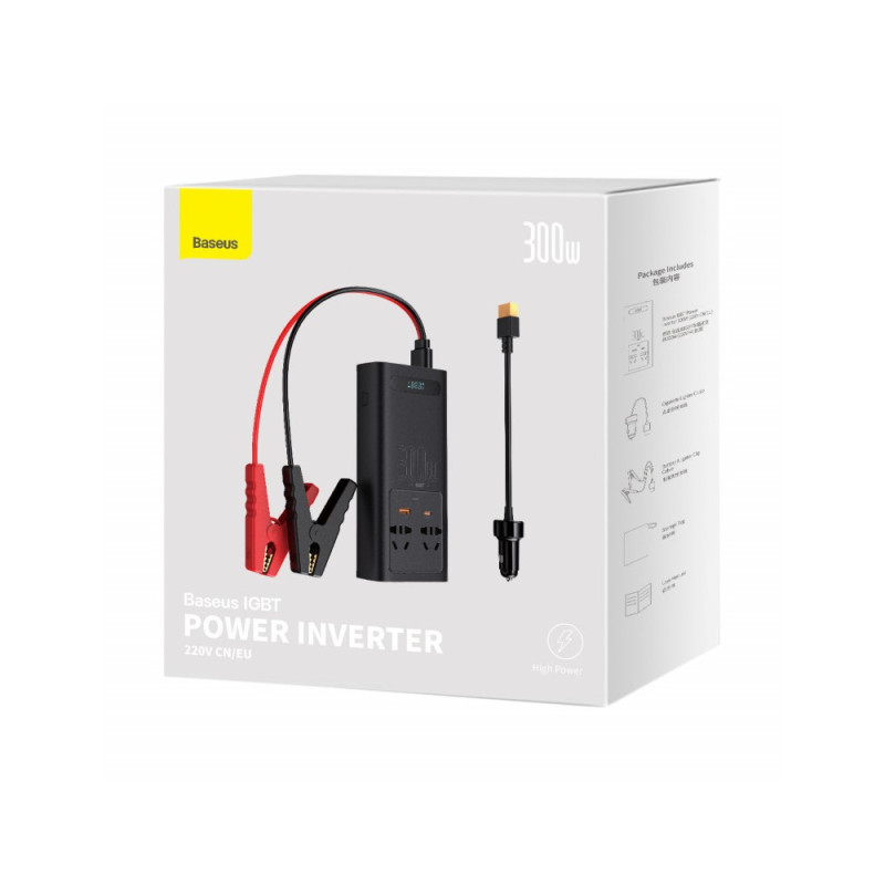 Автомобільний інвертор Baseus IGBT Power Inverter 300W (220V CN/EU ) Black (CGNB010101)