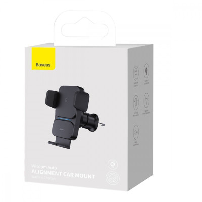 Автотримач для телефона з БЗП Baseus Wisdom Auto Alignment 15W Black (CGZX000001) Автотримач для телефона з БЗП Baseus Wisdom Auto Alignment 15W Black (CGZX000001)