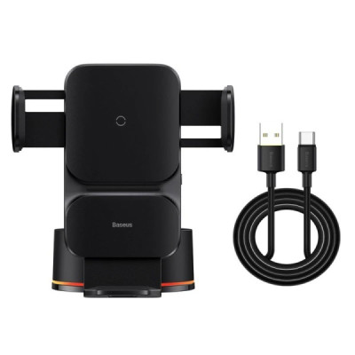 Автотримач для телефона з БЗП Baseus Wisdom Auto Alignment Car Mount Wireless Charger(QI 15W(Suction base)Black (CGZX000101) Автотримач для телефона з БЗП Baseus Wisdom Auto Alignment Car Mount Wireless Charger(QI 15W(Suction base)Black (CGZX000101)