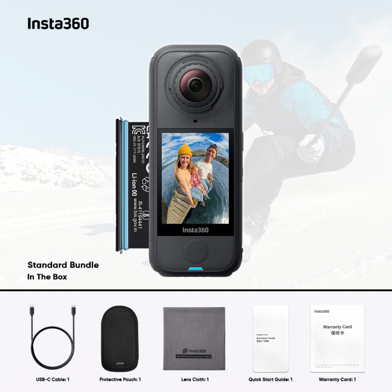 Екшн-камера Insta360 X4 Air Standard Bundle  (Black) (6977644761922)