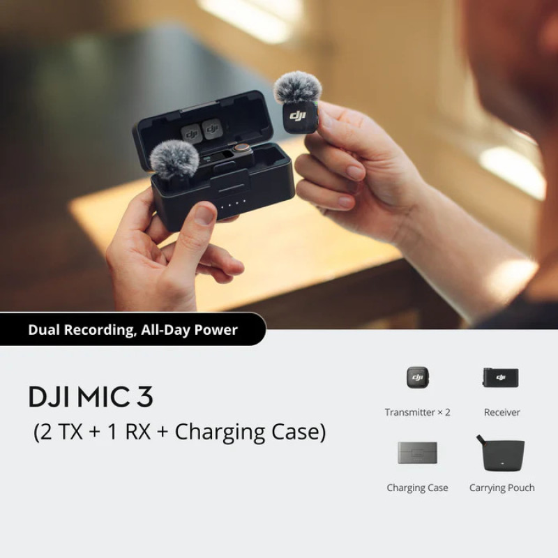 Бездротова мікрофонна система DJI Mic 3 (2TX +1RX + Зарядний кейс) (CP.RN.00000480.01)